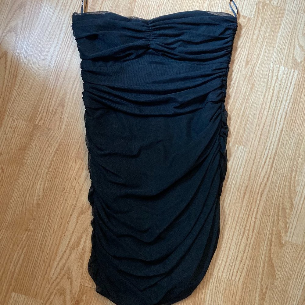 Black Textured Body Con Dress